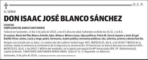 DON ISAAC JOSE BLANCO SANCHEZ