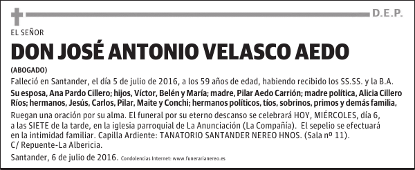 DON JOSÉ ANTONIO VELASCO AEDO