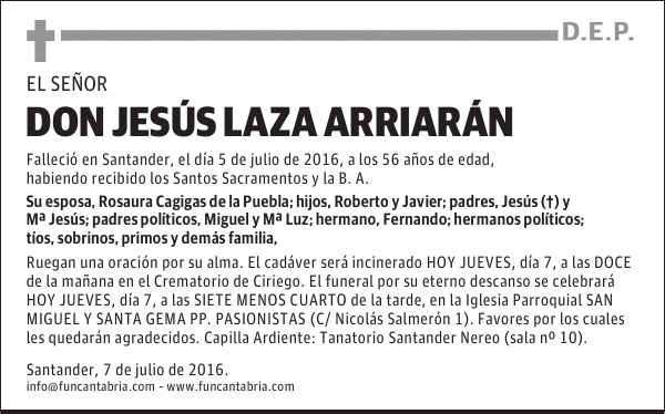 DON JESÚS LAZA ARRIARÁN