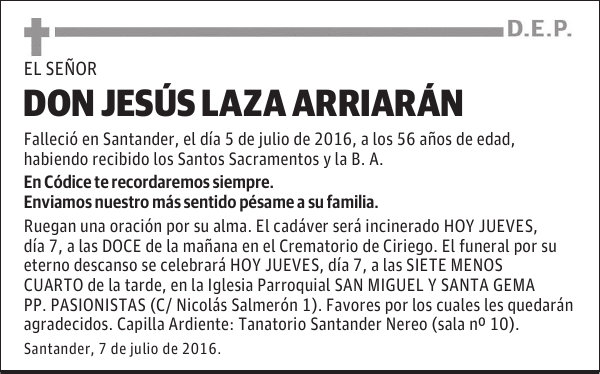 DON JESÚS LAZA ARRIARÁN