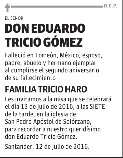 DON EDUARDO TRICIO GÓMEZ