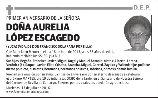 DOÑA AURELIA LÓPEZ ESCAGEDO
