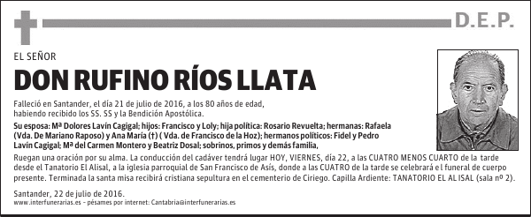 DON RUFINO RÍOS LLATA