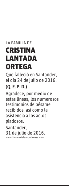 CRISTINA LANTADA ORTEGA