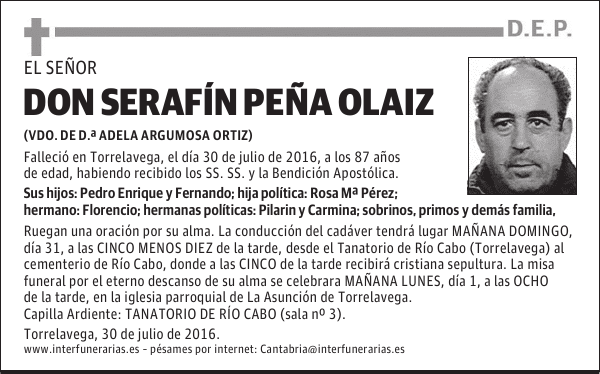 DON SERAFÍN PEÑA OLAIZ