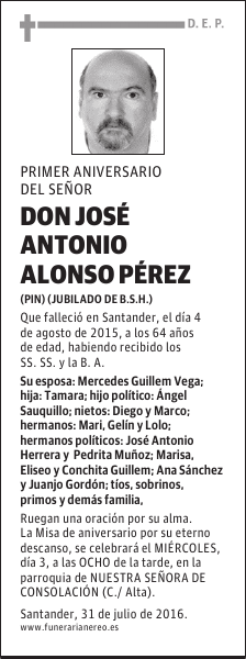 DON JOSÉ ANTONIO ALONSO PÉREZ
