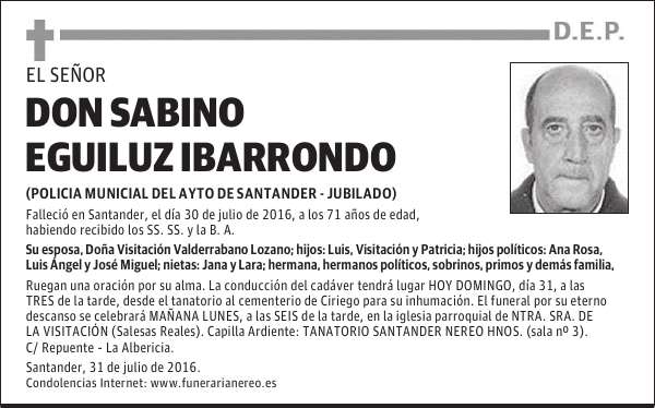DON SABINO EGUILUZ IBARRONDO
