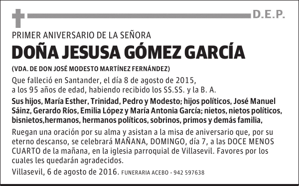 Dña. Jesusa Gómez García