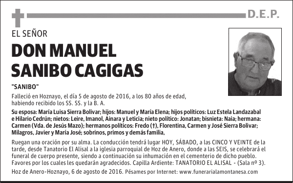 Don Manuel Sanibo Cagigas
