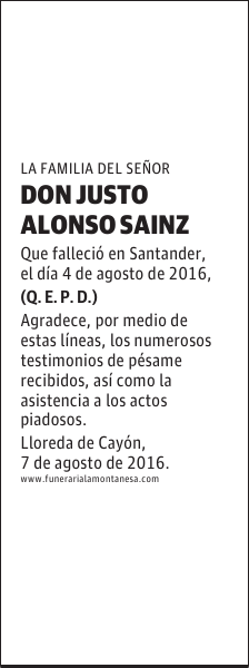 Don Justo Alonso Sainz