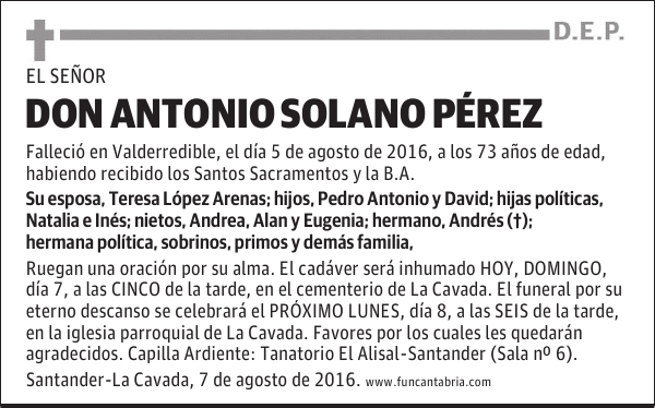Don Antonio Solano Pérez