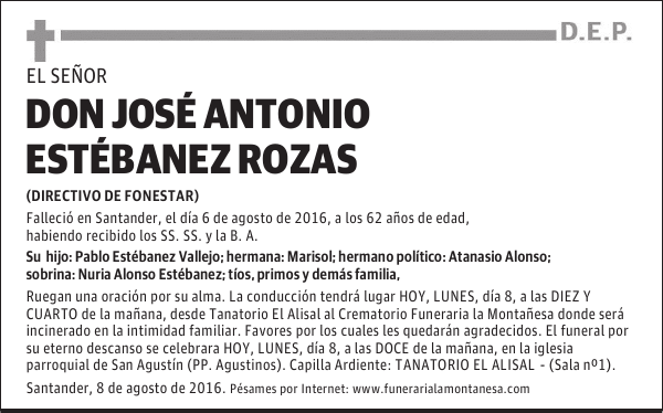 Don José Antonio Estébanez Rozas