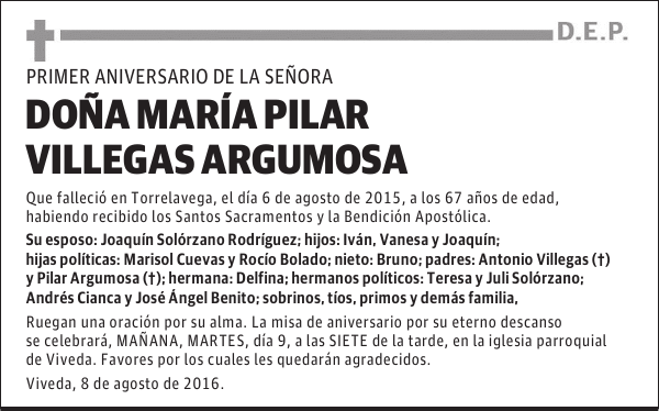 Doña María Pilar Villegas Argumosa