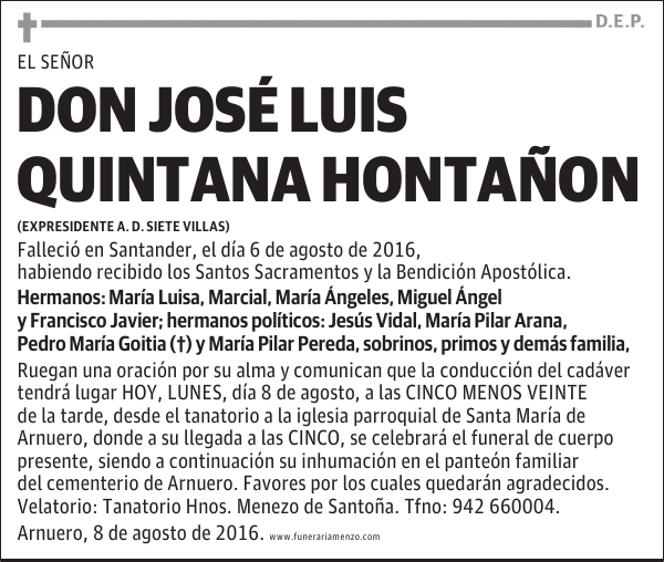 DON JOSÉ LUIS QUINTANA HONTAÑON