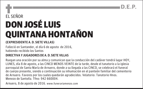 DON JOSÉ LUIS QUINTANA HONTAÑON