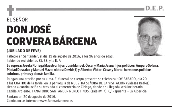 DON JOSÉ CORVERA BÁRCENA