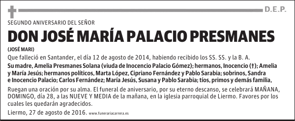 DON JOSÉ MARÍA PALACIO PRESMANES