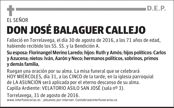 DON JOSÉ BALAGUER CALLEJO