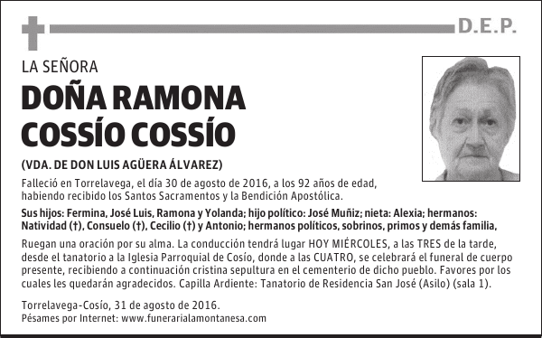 DOÑA RAMONA COSSÍO COSSÍO