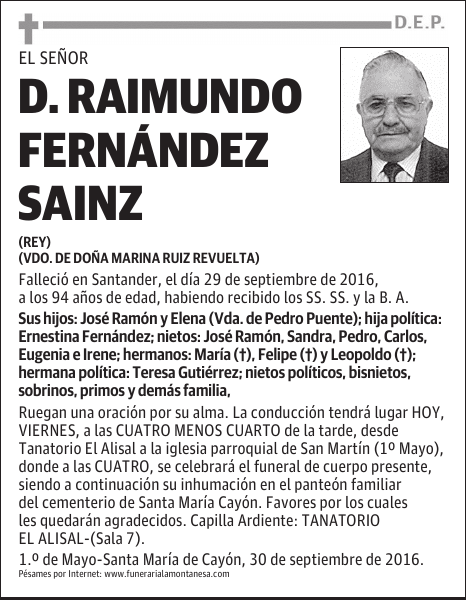 Don Raimundo Fernández Sainz