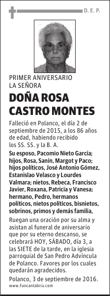 Doña Rosa Castro Montes