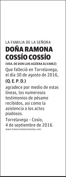 Doña Ramona Cossío Cossío