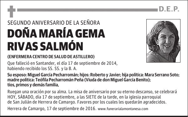 Doña María Gema Rivas Salmón