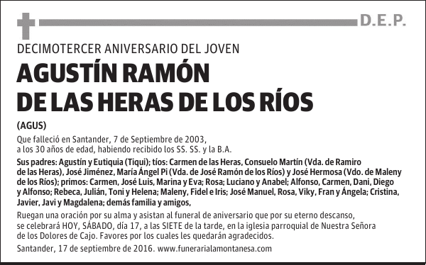 Agustín Ramón de las Heras de los Ríos