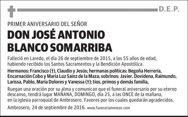 DON JOSÉ ANTONIO BLANCO SOMARRIBA