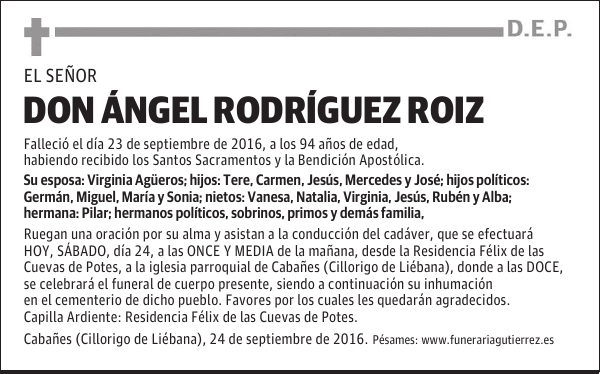 D. ÁNGEL RODRÍGUEZ ROIZ
