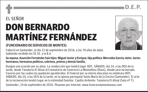 Don Bernardo Martínez Fernández
