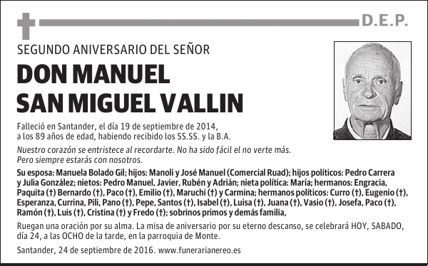 DON MANUEL SAN MIGUEL VALLIN