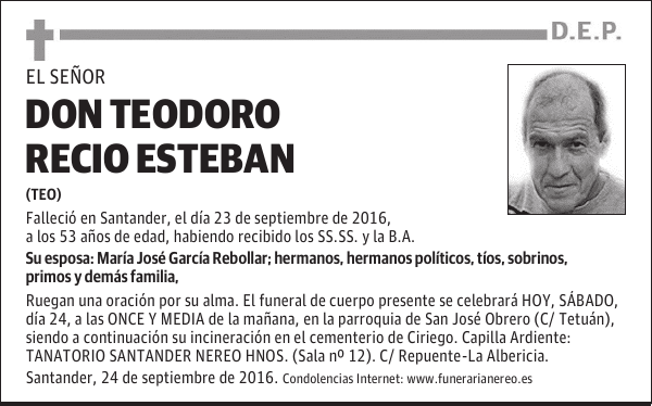 DON TEODORO RECIO ESTEBAN