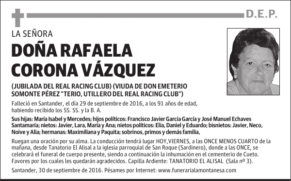 Doña Rafaela Corona Vázquez