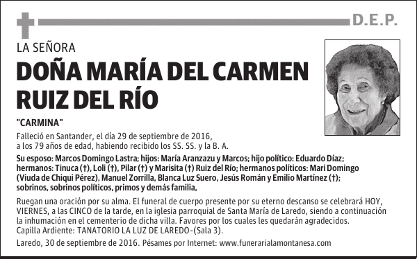Doña María del Carmen Ruiz del Río
