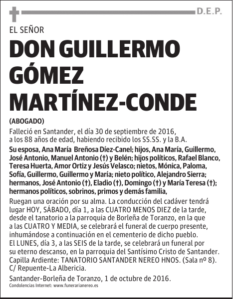 DON GUILLERMO GOMEZ MARTINEZ-CONDE