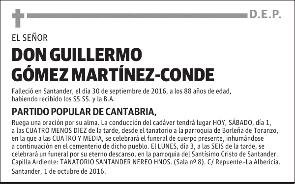 DON GUILLERMO GOMEZ MARTINEZ-CONDE