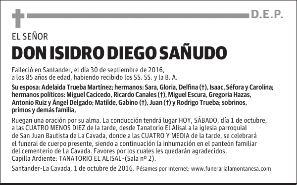 Don Isidro Diego Sañudo