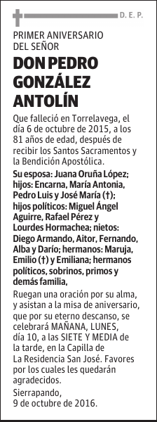 DON PEDRO GONZÁLEZ ANTOLÍN