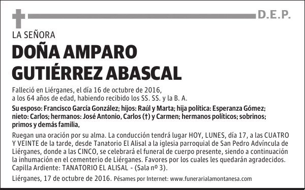 Doña Amparo Gutiérrez Abascal