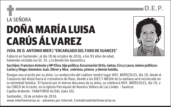 DOÑA MARÍA LUISA CARÚS ÁLVAREZ