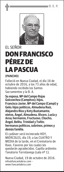 Don Francisco Pérez de la Pascua