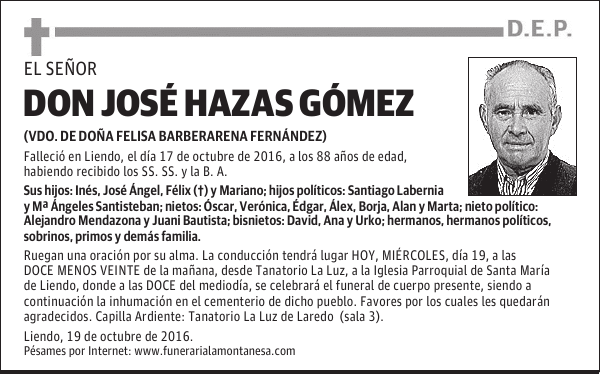 Don José Hazas Gómez