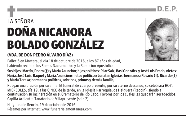 Doña Nicanora Bolado González
