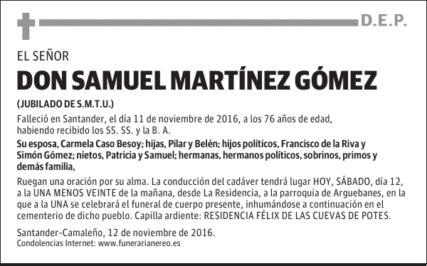 DON SAMUEL MARTÍNEZ GÓMEZ