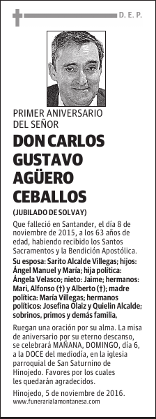 DON CARLOS GUSTAVO AGÜERO CEBALLOS
