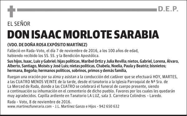 DON ISAAC MORLOTE SARABIA