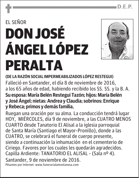 DON JOSÉ ÁNGEL LÓPEZ PERALTA