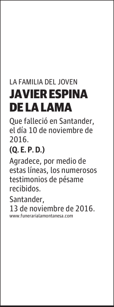 JAVIER ESPINA DE LA LAMA