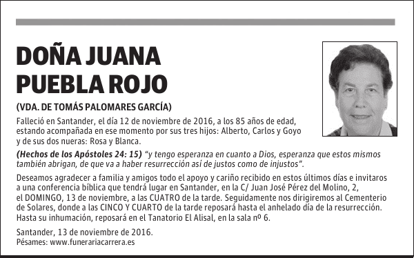 DOÑA JUANA PUEBLA ROJO